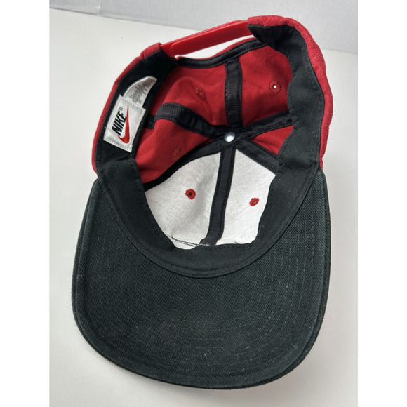 Nike CHILD Snapack Hat Swoosh Air Black Red Spellout Adjustable Kid's One Size - Picture 6 of 9